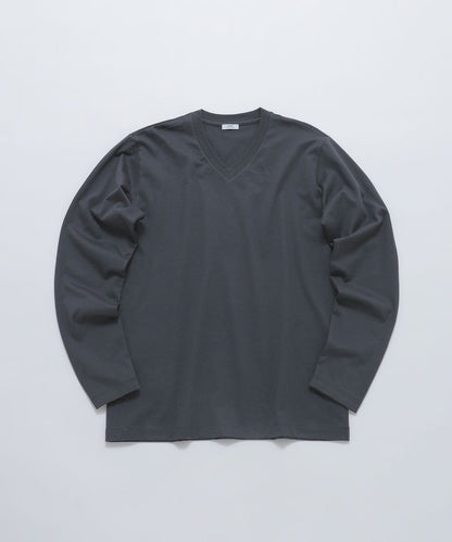 SHIPS: 抗菌・防臭 NANO-FINE(R) ハイゲージ Vネック Tシャツ (ロンT)