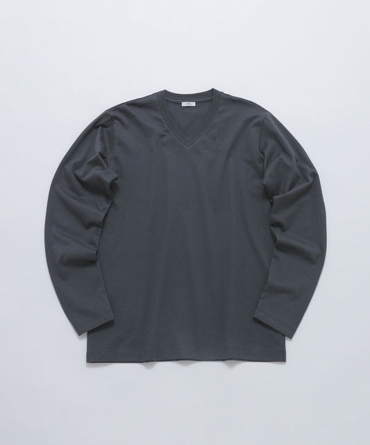 SHIPS: 抗菌・防臭 NANO-FINE(R) ハイゲージ Vネック Tシャツ (ロンT)