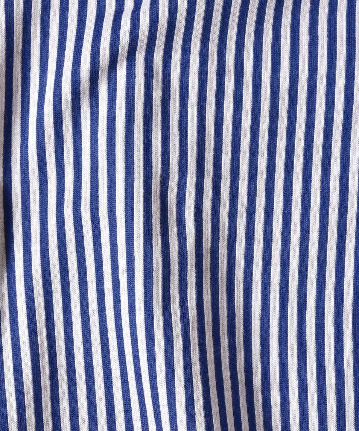 SD:【テレワーク対応可能】ALBINI社製生地  ジャージ ストライプ ワンピースカラー シャツ