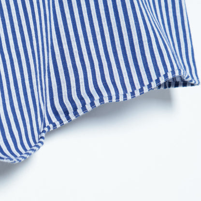 SD:【テレワーク対応可能】ALBINI社製生地  ジャージ ストライプ ワンピースカラー シャツ