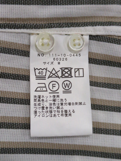 SHIPS:【多機能素材】 ウォッシュド コットンストレッチ ストライプ ワイドカラー シャツ