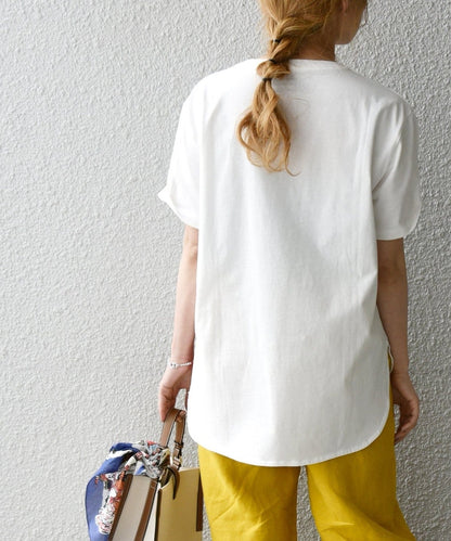 SHIPS any: ラウンドヘム ハーフスリーブ TEE2〈吸水速乾〉