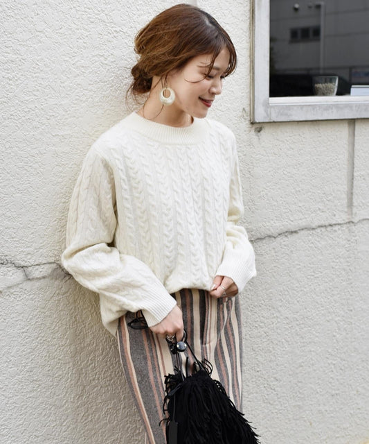 HAMILTON カシミヤケーブルニット