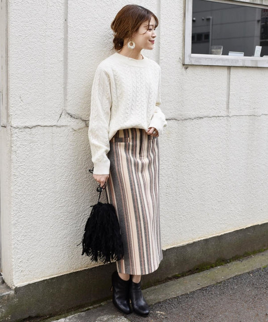 HAMILTON カシミヤケーブルニット