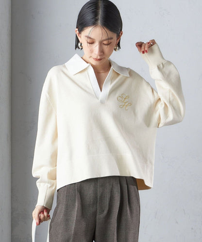 〈手洗い可能〉エンブレム ラガー ニット