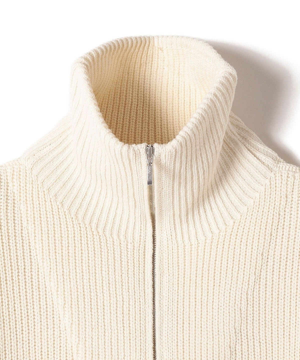 〈手洗い可能〉片畦編み ハーフ ジップ ワンピース