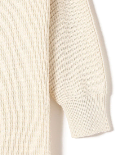 〈手洗い可能〉片畦編み ハーフ ジップ ワンピース