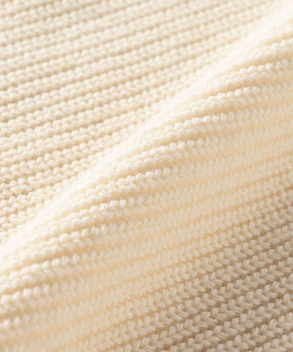 〈手洗い可能〉片畦編み ハーフ ジップ ワンピース