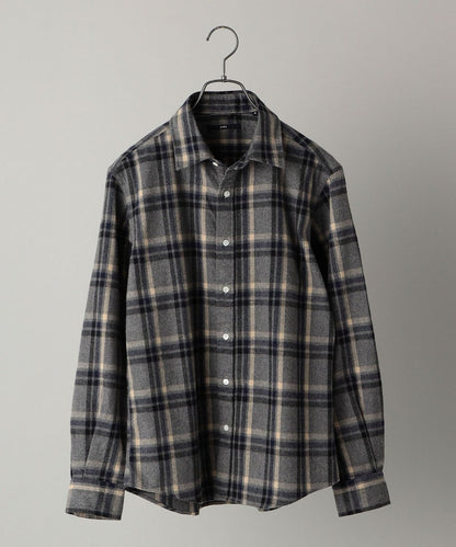 SHIPS: japan quality フェザー チェック レギュラーカラー ネルシャツ