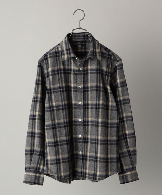SHIPS: japan quality フェザー チェック レギュラーカラー ネルシャツ