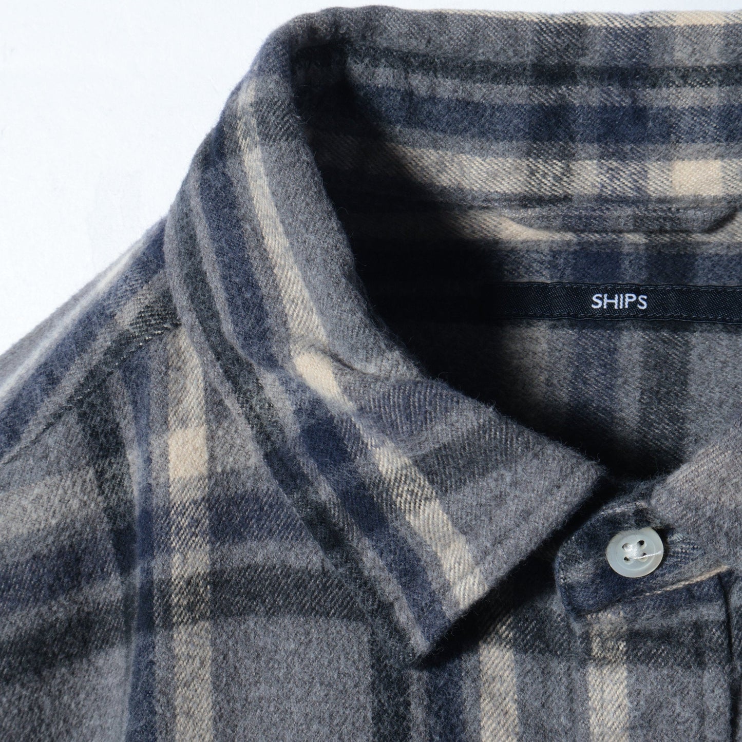 SHIPS: japan quality フェザー チェック レギュラーカラー ネルシャツ