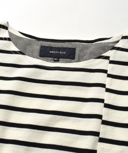 SHIPS JET BLUE: ミスマッチボーダー 5スリーブTee