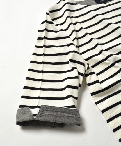 SHIPS JET BLUE: ミスマッチボーダー 5スリーブTee