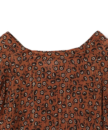 DEVEAUX ボータイワンピース brown