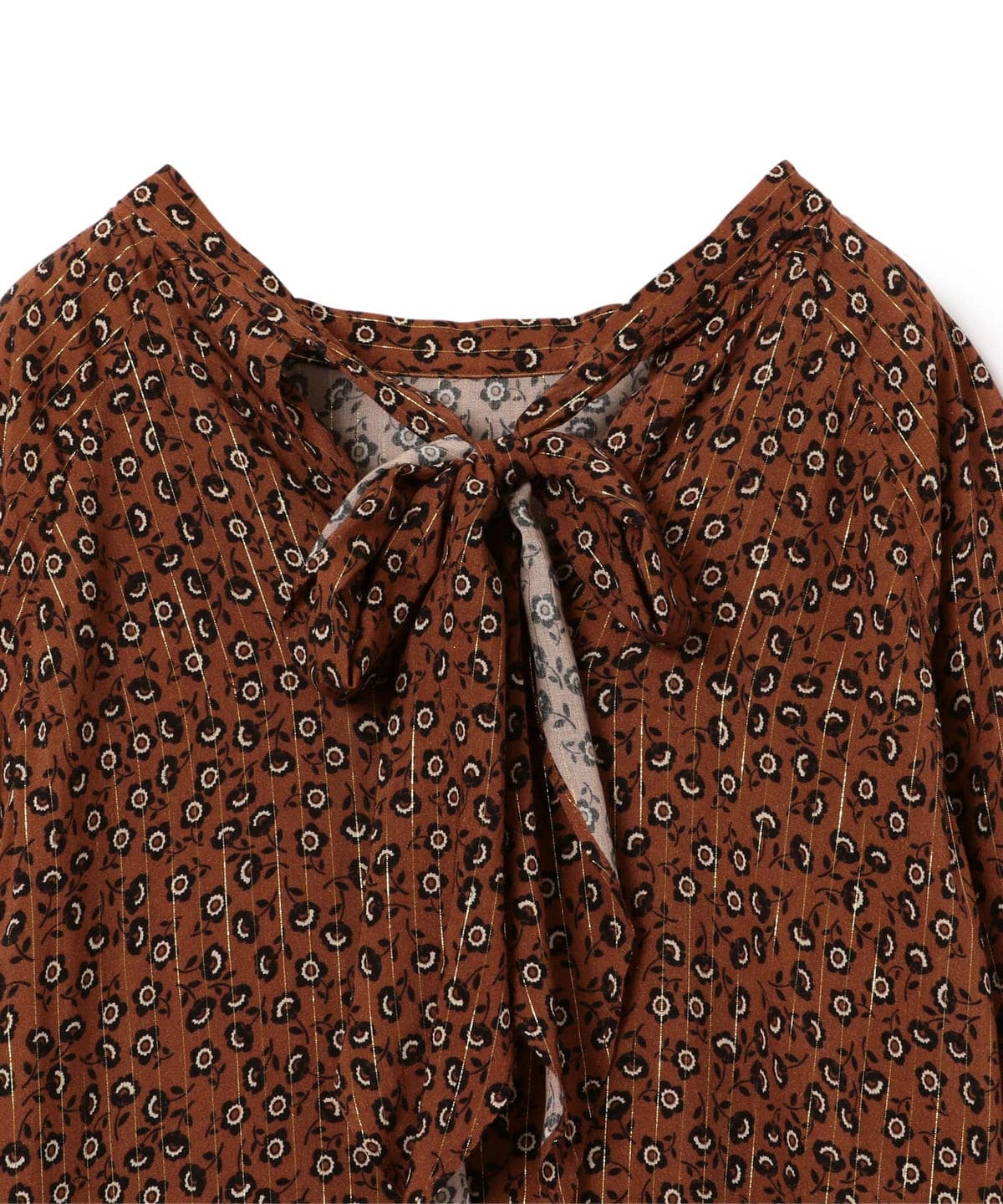 DEVEAUX ボータイワンピース brown