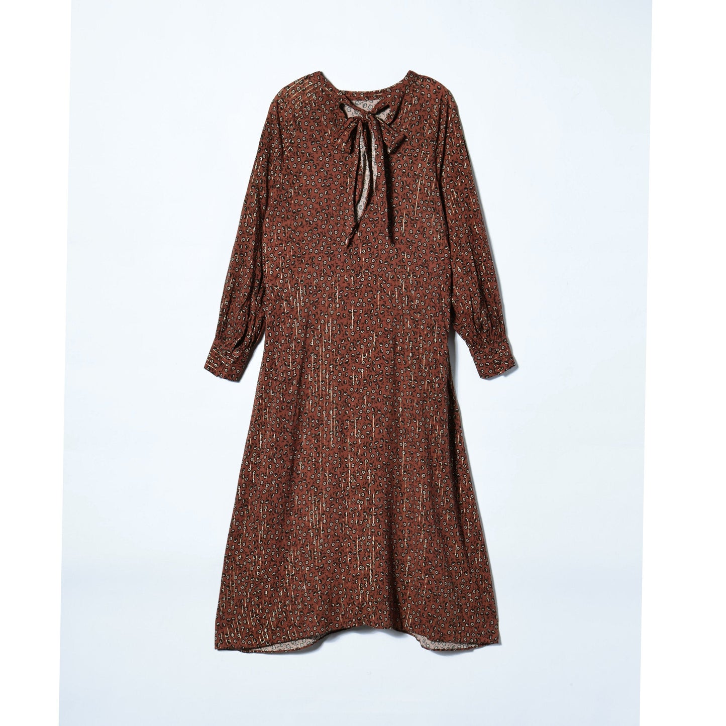 DEVEAUX ボータイワンピース brown