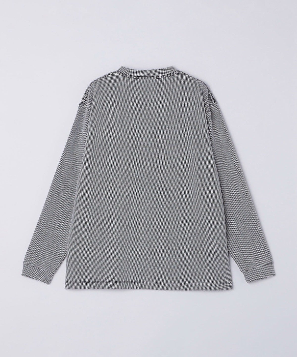 【WEB限定】SHIPS:〈抗菌・防臭〉ワンポイントロゴ バーズアイ ヘンリーネック 長袖 Tシャツ