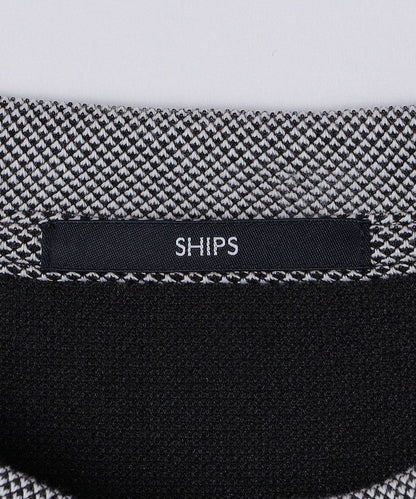 【WEB限定】SHIPS:〈抗菌・防臭〉ワンポイントロゴ バーズアイ ヘンリーネック 長袖 Tシャツ