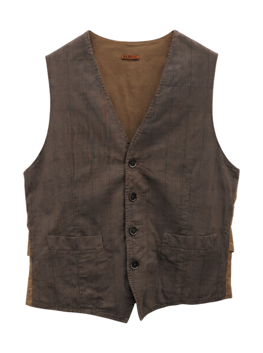 BARENA:CTN G/CHK VEST