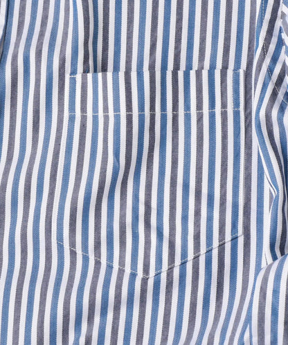 SHIPS: ヘリンボーン ストライプ セミワイドカラーシャツ