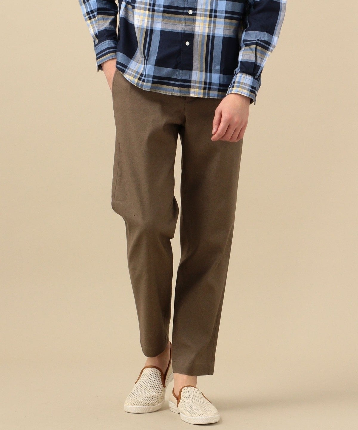 SHIPS: SOLOTEX(R) サフィラン リネン ハイブリッド イージー パンツ 21SS