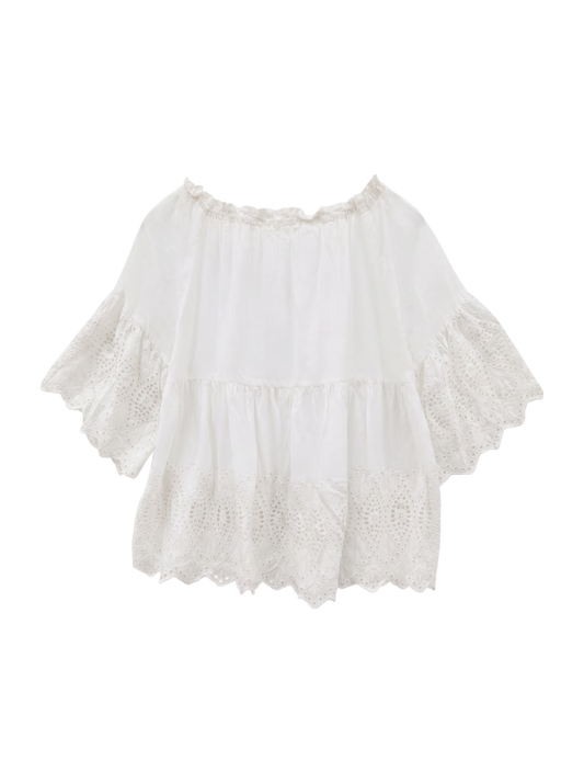 CUT LACE GATHER BL