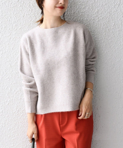 〈手洗い可能〉ヘアリークルーネックプルオーバー
