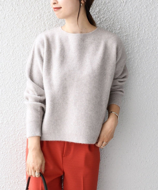 〈手洗い可能〉ヘアリークルーネックプルオーバー