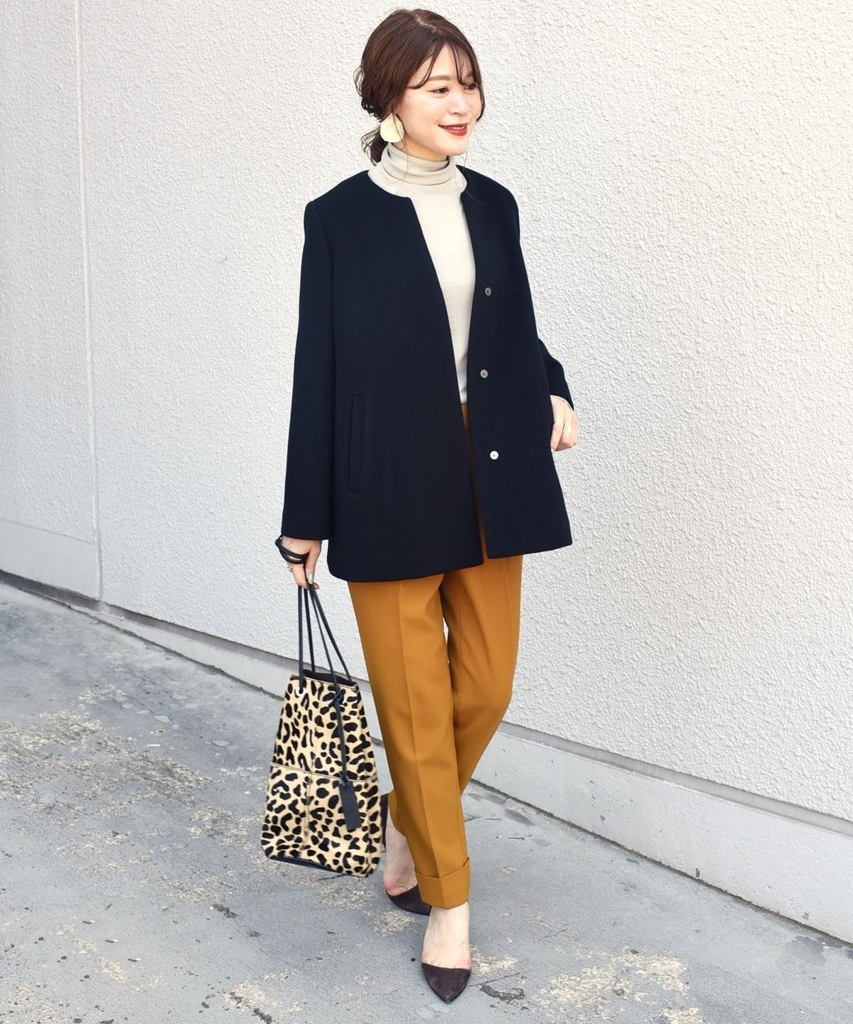 SUPER140キーネックショートコート / 36 / ブラック | SHIPS CYCLE