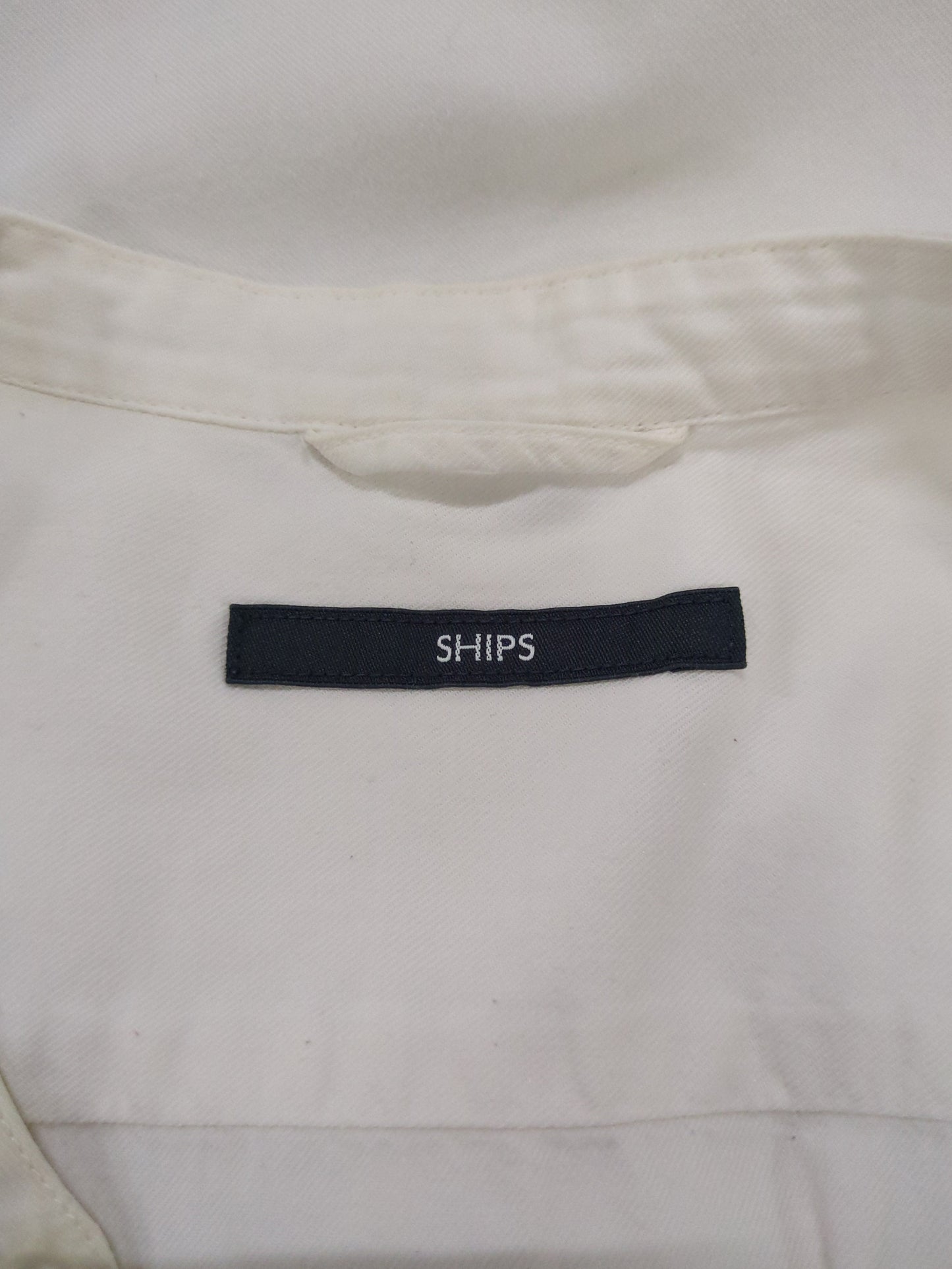 SHIPS: コットン/シルク ソフィアブル加工 バンドカラー シャツ