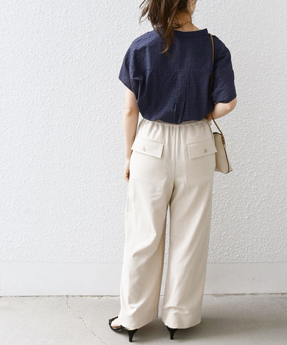 SHIPS any:〈洗濯機可能〉カットジャカード ヘム ドロスト シャツ ブラウス