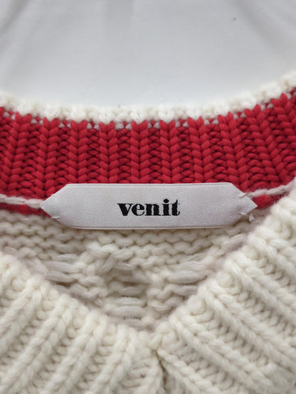 venit: ケーブルVネックロングニット