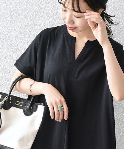 SHIPS any:〈抗菌防臭〉USAコットン ボックス シルエット ワンピース