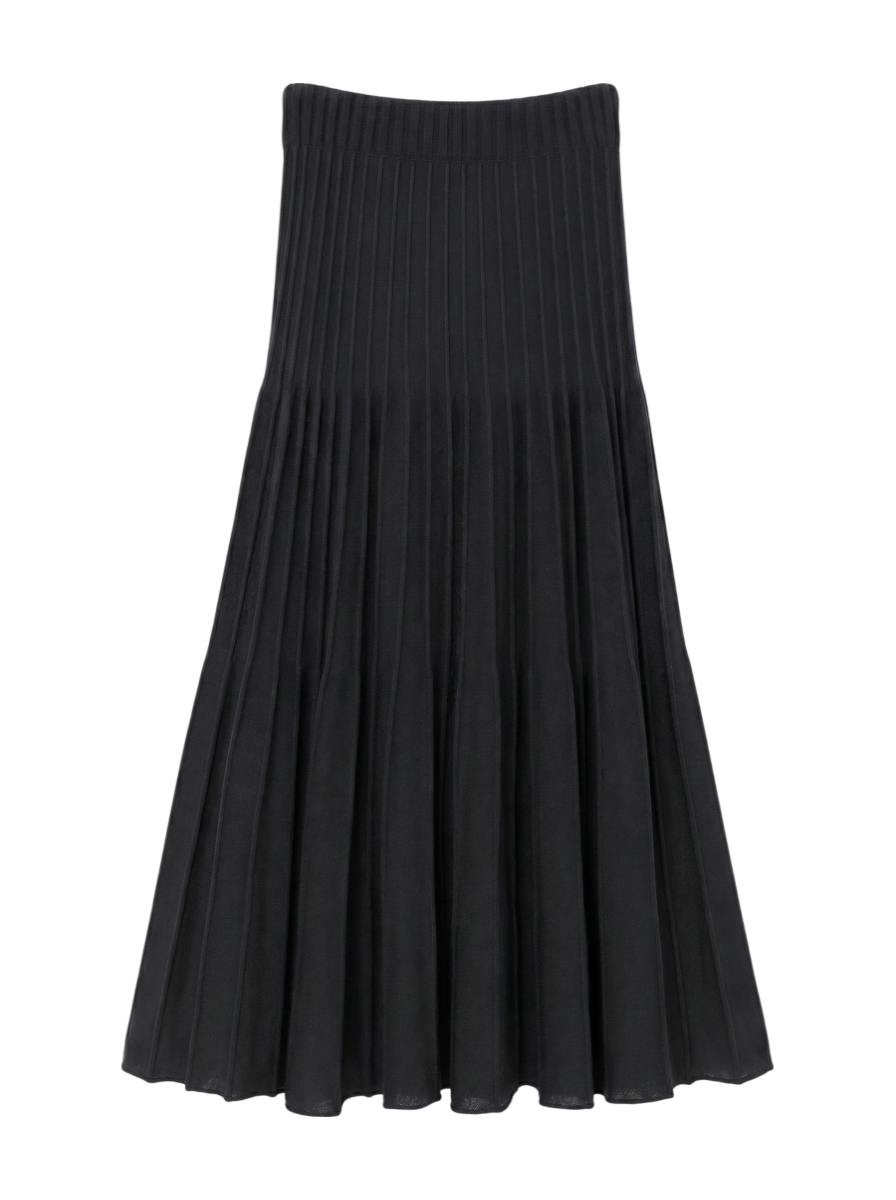 PrimaryNavyLabel:プリーツニットスカート