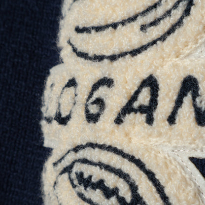 【SHIPS別注】LOGAN KNITTING MILLS: Vネック パッチ カーディガン
