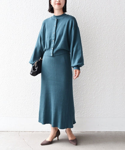 〈手洗い可能〉カーディガン + ワンピース ニット セットアップ