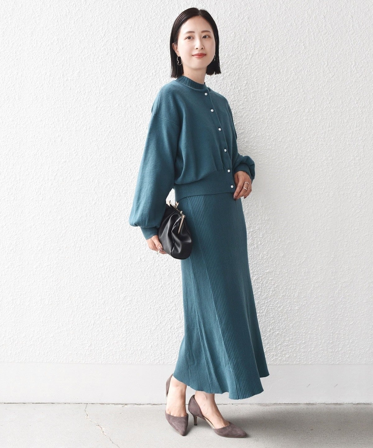 〈手洗い可能〉カーディガン + ワンピース ニット セットアップ