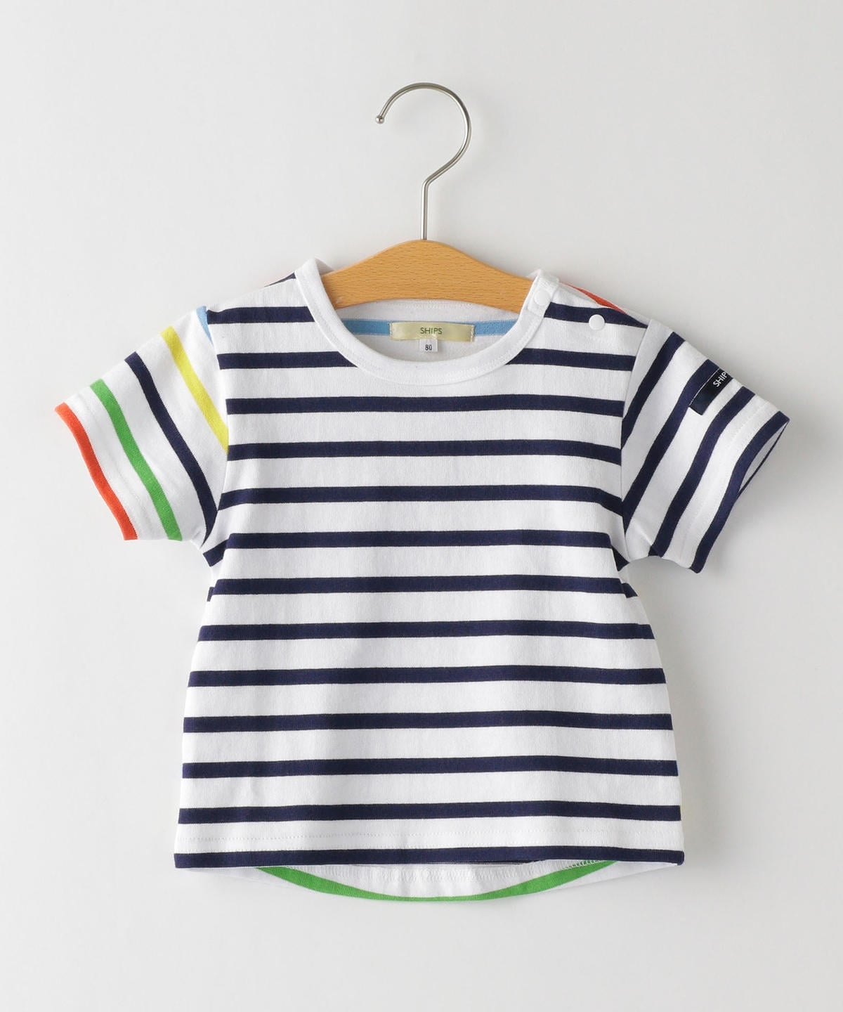 SHIPS KIDS:ボーダー ラウンド TEE(80〜90cm)