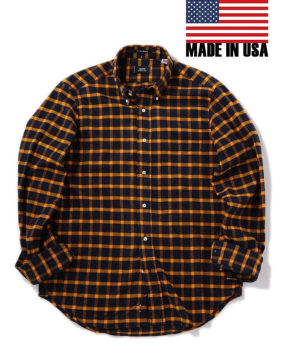 SHIPS×IKE BEHAR: アメリカ製 ブロックチェック ボタンダウン ネルシャツ