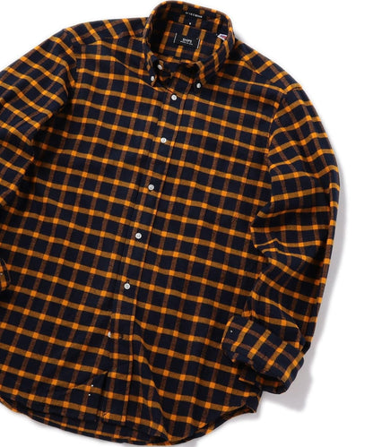 SHIPS×IKE BEHAR: アメリカ製 ブロックチェック ボタンダウン ネルシャツ