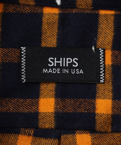 SHIPS×IKE BEHAR: アメリカ製 ブロックチェック ボタンダウン ネルシャツ