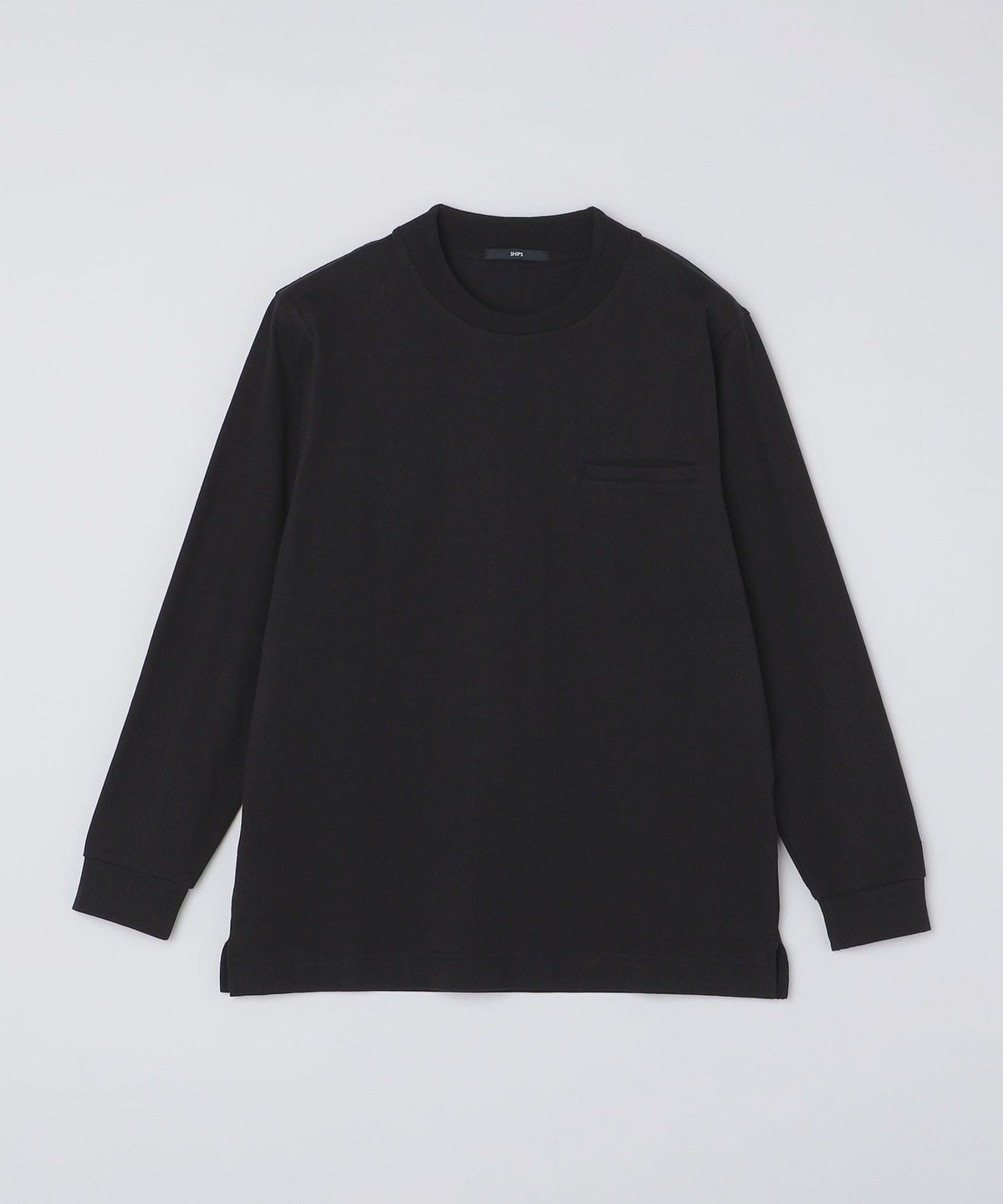 SHIPS:〈抗菌・防臭〉テレワーク ビズ ワンポイント ロゴ クルーネック Tシャツ (ロンT)
