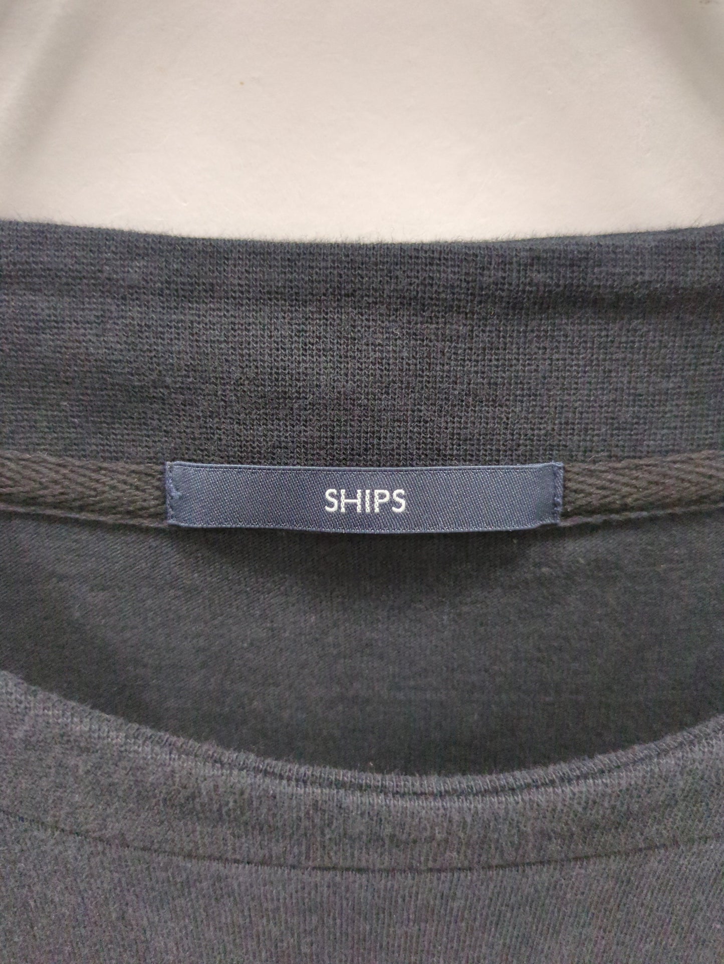 SHIPS:〈抗菌・防臭〉テレワーク ビズ ワンポイント ロゴ クルーネック Tシャツ (ロンT)