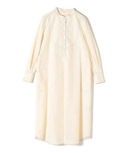 〈手洗い可能〉パールモチーフボタンワンピース ストライプ/ソリッド