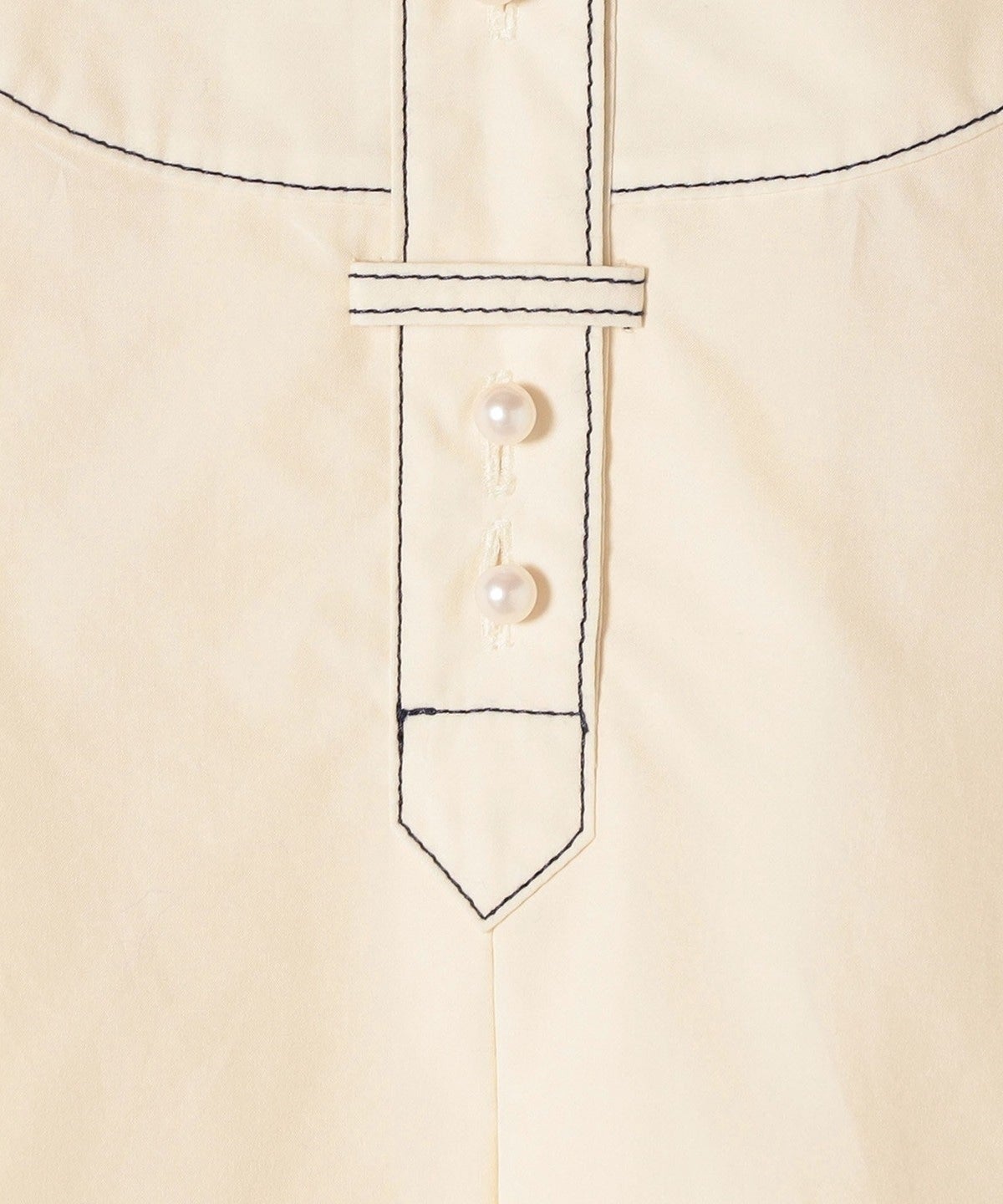 〈手洗い可能〉パールモチーフボタンワンピース ストライプ/ソリッド