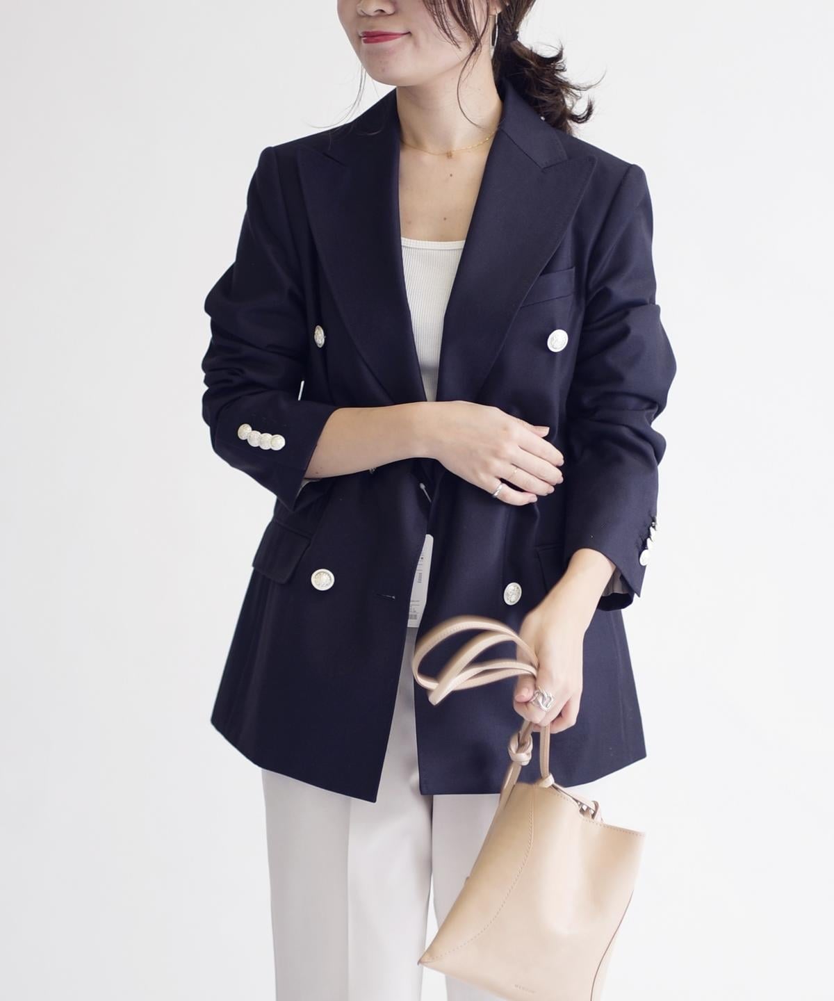 PrimaryNavyLabel:ウールコットンダブルジャケットnavy