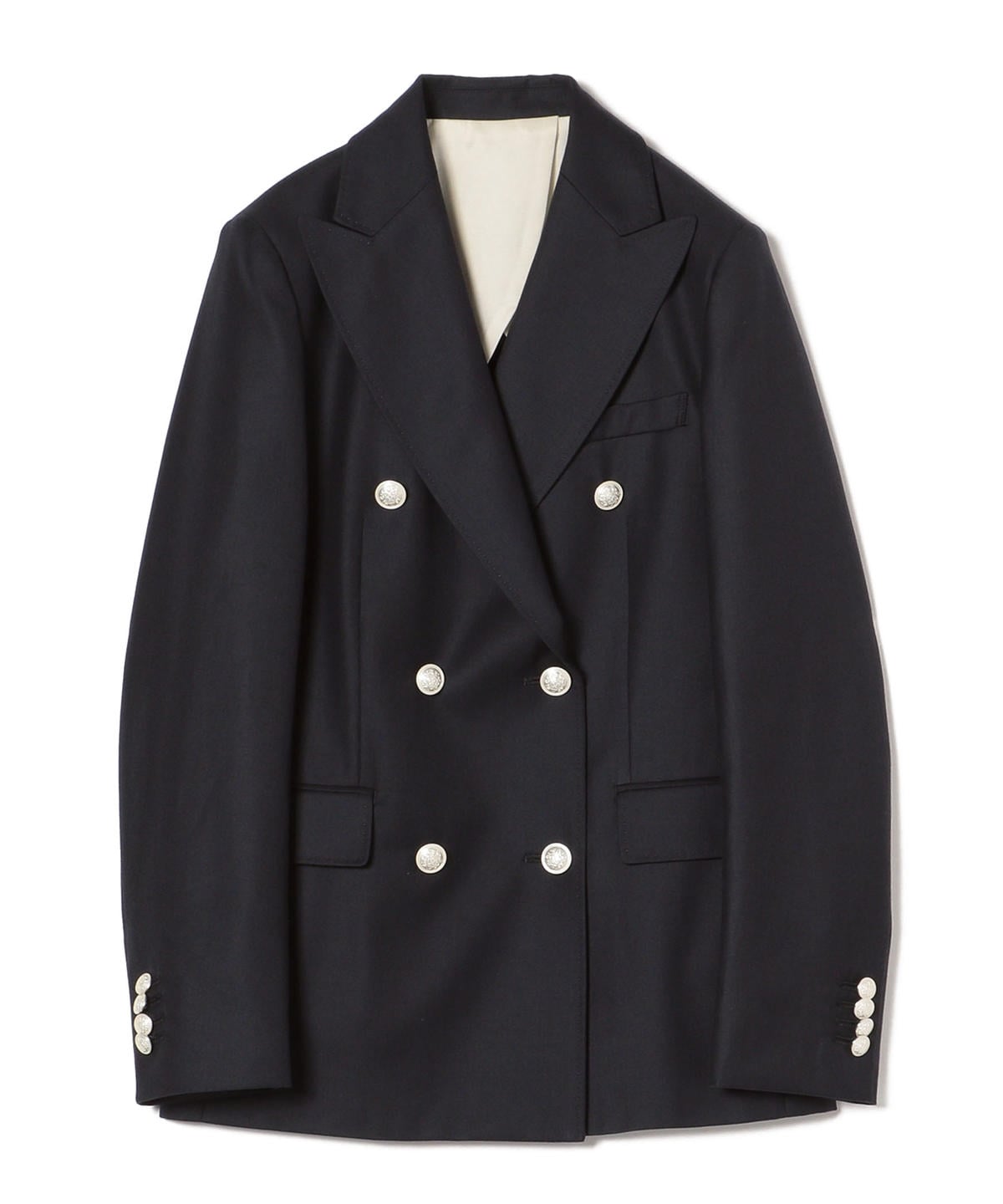 PrimaryNavyLabel:ウールコットンダブルジャケットnavy