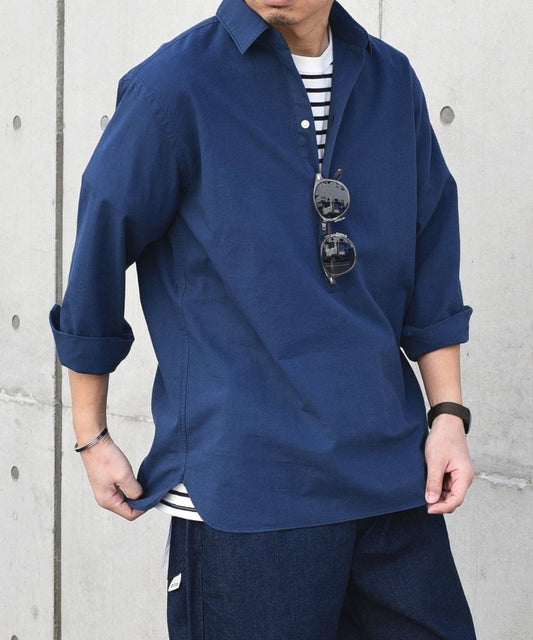 SHIPS any: 〈洗濯機可能〉コットン  / リネン 7分袖 プルオーバーシャツ 24SS