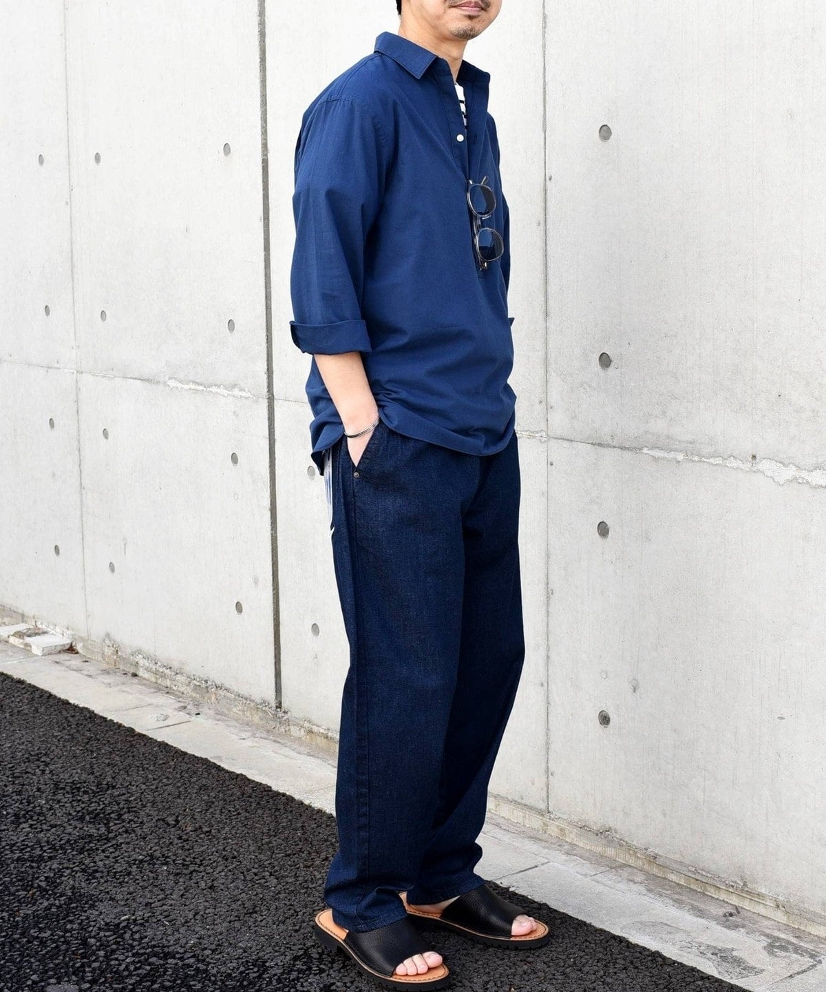 SHIPS any: 〈洗濯機可能〉コットン  / リネン 7分袖 プルオーバーシャツ 24SS