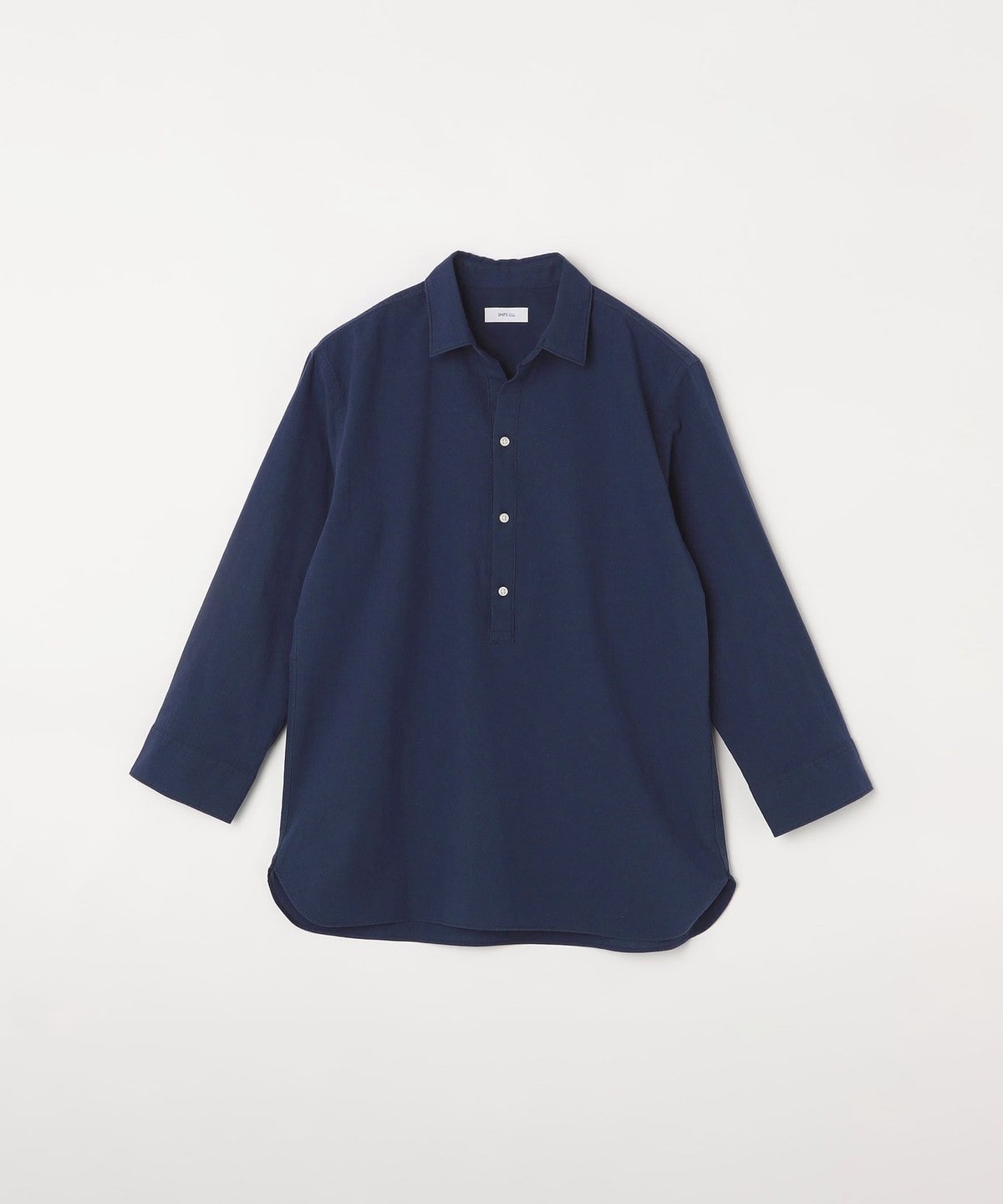 SHIPS any: 〈洗濯機可能〉コットン  / リネン 7分袖 プルオーバーシャツ 24SS